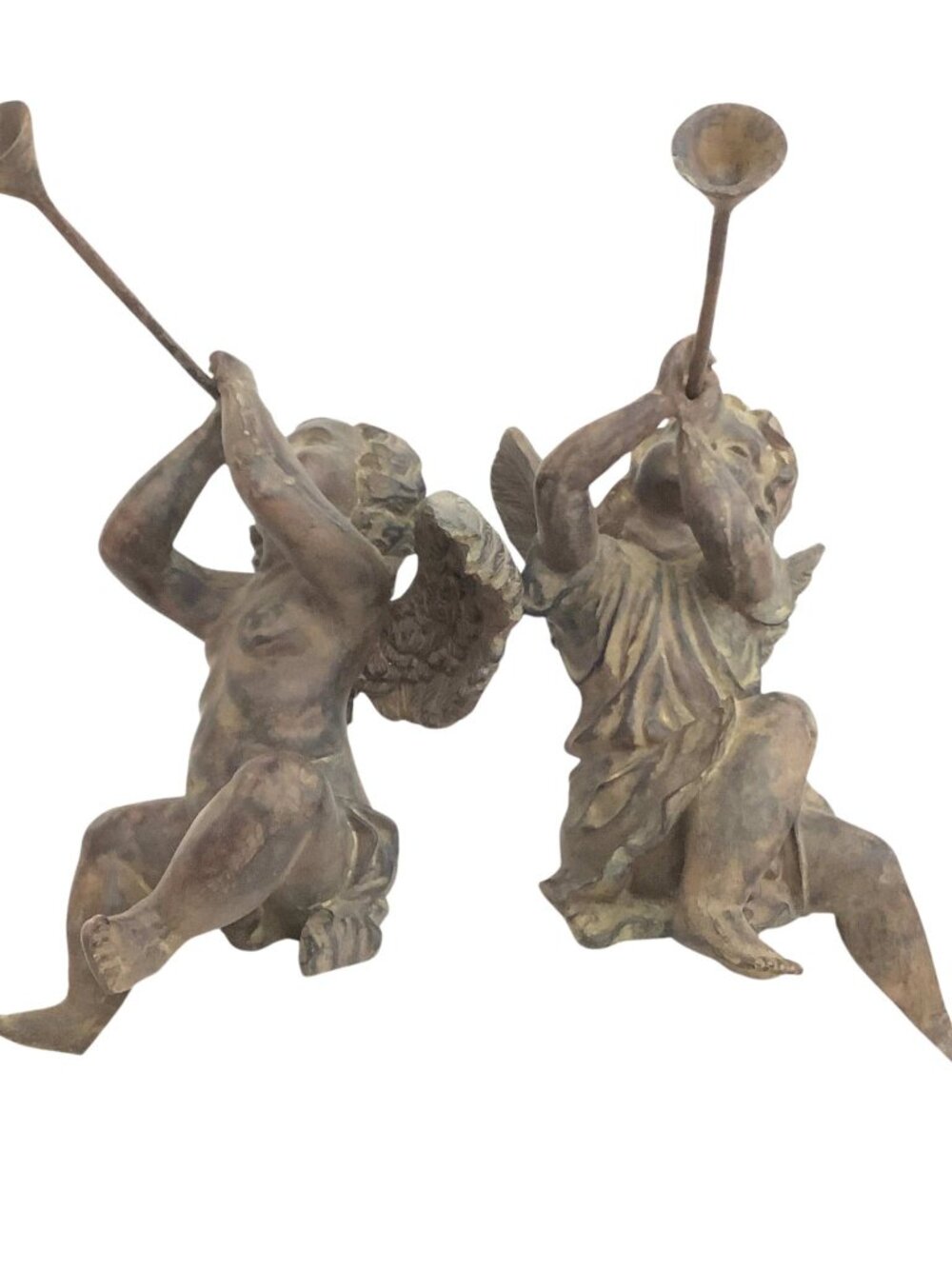 Large Size Angel Sculptures Baroque Cherub Figurines Sitting Angels One Pair